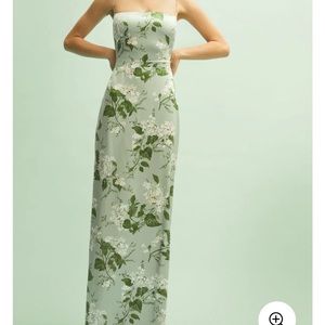 Satin Floral Cami Maxi Dress size S reformation dupe